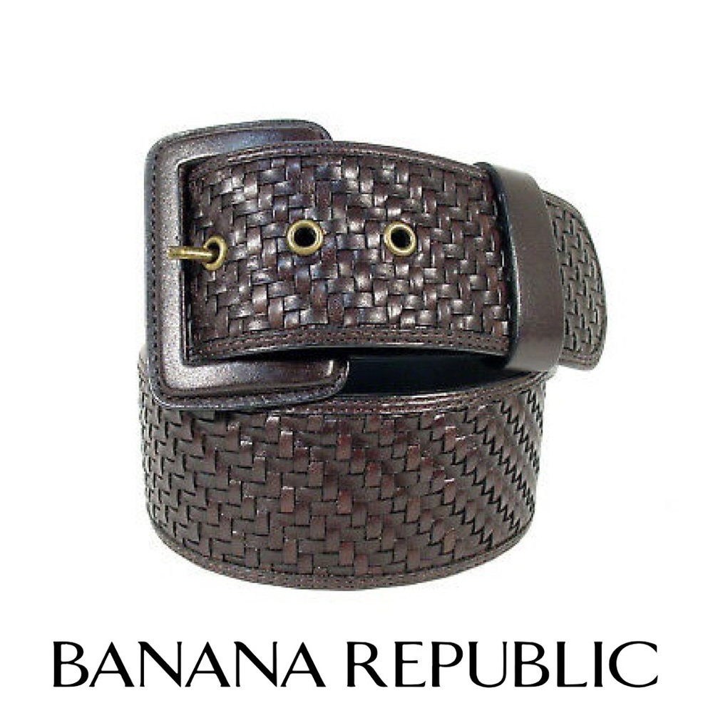 BANANA REPUBLIC Basketweave Leather Waist Belt XXS